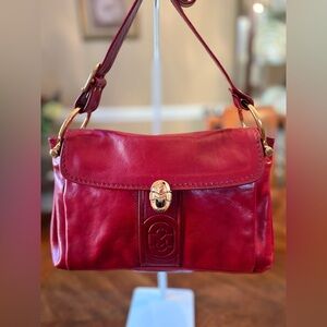 Marino Orlandi Reddish Brown Leather Shoulder Bag - Great Details